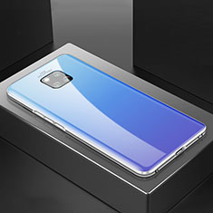 Handyhülle Hülle Luxus Aluminium Metall Rahmen Spiegel 360 Grad Tasche T01 für Huawei Mate 20 Pro Silber