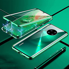 Handyhülle Hülle Luxus Aluminium Metall Rahmen Spiegel 360 Grad Tasche T01 für Huawei Mate 30 Pro Grün