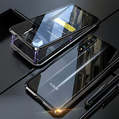 Handyhülle Hülle Luxus Aluminium Metall Rahmen Spiegel 360 Grad Tasche T01 für Huawei Nova 5T Schwarz