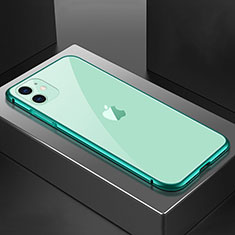 Handyhülle Hülle Luxus Aluminium Metall Rahmen Spiegel 360 Grad Tasche T02 für Apple iPhone 11 Grün