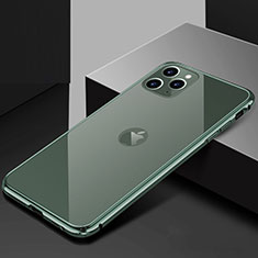 Handyhülle Hülle Luxus Aluminium Metall Rahmen Spiegel 360 Grad Tasche T02 für Apple iPhone 11 Pro Max Grau