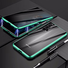 Handyhülle Hülle Luxus Aluminium Metall Rahmen Spiegel 360 Grad Tasche T02 für Huawei Honor 20S Grün
