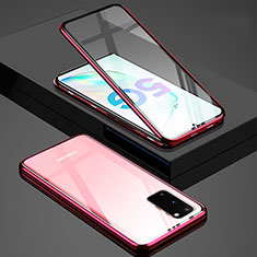 Handyhülle Hülle Luxus Aluminium Metall Rahmen Spiegel 360 Grad Tasche T02 für Samsung Galaxy S20 5G Rot
