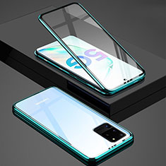 Handyhülle Hülle Luxus Aluminium Metall Rahmen Spiegel 360 Grad Tasche T02 für Samsung Galaxy S20 Ultra 5G Grün