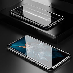 Handyhülle Hülle Luxus Aluminium Metall Rahmen Spiegel 360 Grad Tasche T03 für Huawei Honor 20 Schwarz