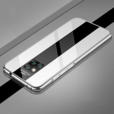 Handyhülle Hülle Luxus Aluminium Metall Rahmen Spiegel 360 Grad Tasche T03 für Huawei Mate 20 Pro Silber