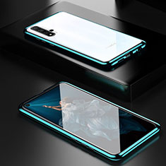 Handyhülle Hülle Luxus Aluminium Metall Rahmen Spiegel 360 Grad Tasche T03 für Huawei Nova 5T Grün