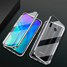 Handyhülle Hülle Luxus Aluminium Metall Rahmen Spiegel 360 Grad Tasche T04 für Huawei Honor 20 Lite Silber
