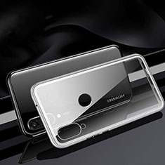 Handyhülle Hülle Luxus Aluminium Metall Rahmen Spiegel 360 Grad Tasche T04 für Huawei Nova 4e Weiß