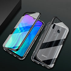 Handyhülle Hülle Luxus Aluminium Metall Rahmen Spiegel 360 Grad Tasche T04 für Huawei P Smart+ Plus (2019) Schwarz