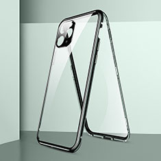 Handyhülle Hülle Luxus Aluminium Metall Rahmen Spiegel 360 Grad Tasche T05 für Apple iPhone 11 Pro Grün