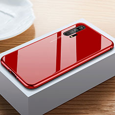 Handyhülle Hülle Luxus Aluminium Metall Rahmen Spiegel 360 Grad Tasche T05 für Huawei Honor 20 Pro Rot
