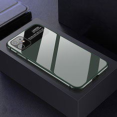 Handyhülle Hülle Luxus Aluminium Metall Rahmen Spiegel 360 Grad Tasche T06 für Apple iPhone 11 Grün