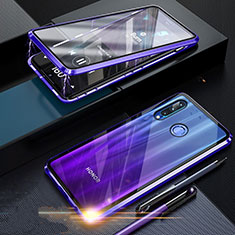 Handyhülle Hülle Luxus Aluminium Metall Rahmen Spiegel 360 Grad Tasche T06 für Huawei Honor 20 Lite Violett