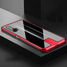 Handyhülle Hülle Luxus Aluminium Metall Rahmen Spiegel 360 Grad Tasche T06 für Huawei Honor 20 Pro Rot