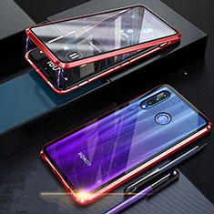 Handyhülle Hülle Luxus Aluminium Metall Rahmen Spiegel 360 Grad Tasche T06 für Huawei Honor 20i Rot