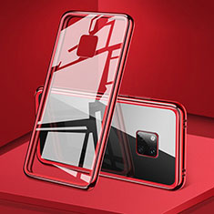 Handyhülle Hülle Luxus Aluminium Metall Rahmen Spiegel 360 Grad Tasche T06 für Huawei Mate 20 Pro Rot