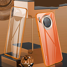 Handyhülle Hülle Luxus Aluminium Metall Rahmen Spiegel 360 Grad Tasche T06 für Huawei Mate 30 Pro 5G Orange