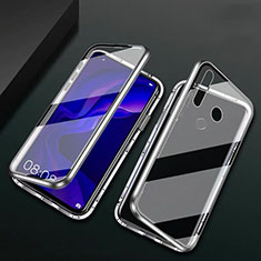 Handyhülle Hülle Luxus Aluminium Metall Rahmen Spiegel 360 Grad Tasche T06 für Huawei Nova 4e Silber