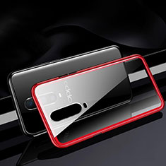 Handyhülle Hülle Luxus Aluminium Metall Rahmen Spiegel 360 Grad Tasche T06 für Oppo R17 Pro Rot