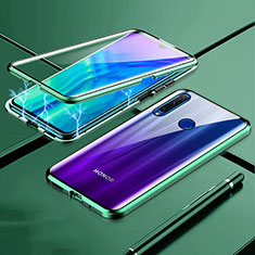 Handyhülle Hülle Luxus Aluminium Metall Rahmen Spiegel 360 Grad Tasche T07 für Huawei Honor 20 Lite Grün