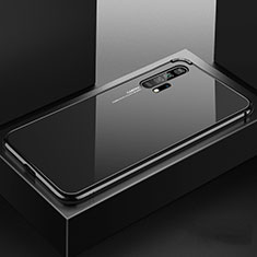 Handyhülle Hülle Luxus Aluminium Metall Rahmen Spiegel 360 Grad Tasche T07 für Huawei Honor 20 Pro Schwarz