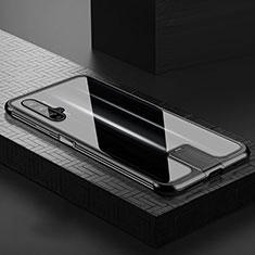 Handyhülle Hülle Luxus Aluminium Metall Rahmen Spiegel 360 Grad Tasche T07 für Huawei Honor 20 Schwarz