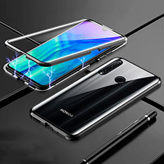 Handyhülle Hülle Luxus Aluminium Metall Rahmen Spiegel 360 Grad Tasche T07 für Huawei Honor 20E Schwarz