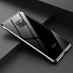 Handyhülle Hülle Luxus Aluminium Metall Rahmen Spiegel 360 Grad Tasche T07 für Huawei Mate 20 Schwarz