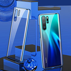Handyhülle Hülle Luxus Aluminium Metall Rahmen Spiegel 360 Grad Tasche T07 für Huawei P30 Pro New Edition Blau