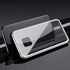 Handyhülle Hülle Luxus Aluminium Metall Rahmen Spiegel 360 Grad Tasche T08 für Huawei Mate 20 Pro Silber