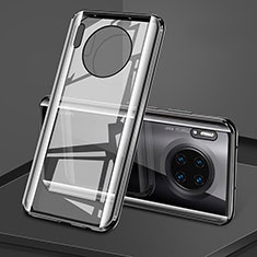 Handyhülle Hülle Luxus Aluminium Metall Rahmen Spiegel 360 Grad Tasche T08 für Huawei Mate 30 Pro 5G Schwarz