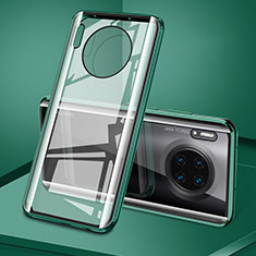 Handyhülle Hülle Luxus Aluminium Metall Rahmen Spiegel 360 Grad Tasche T08 für Huawei Mate 30 Pro Grün