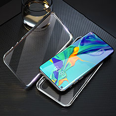Handyhülle Hülle Luxus Aluminium Metall Rahmen Spiegel 360 Grad Tasche T09 für Huawei Honor 20 Silber