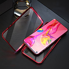 Handyhülle Hülle Luxus Aluminium Metall Rahmen Spiegel 360 Grad Tasche T09 für Huawei Nova 5T Rot