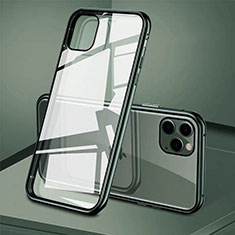 Handyhülle Hülle Luxus Aluminium Metall Rahmen Spiegel 360 Grad Tasche T10 für Apple iPhone 11 Pro Grün