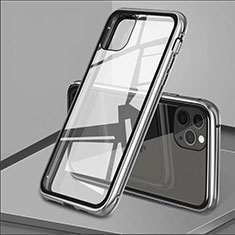Handyhülle Hülle Luxus Aluminium Metall Rahmen Spiegel 360 Grad Tasche T10 für Apple iPhone 11 Pro Silber