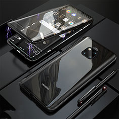 Handyhülle Hülle Luxus Aluminium Metall Rahmen Spiegel 360 Grad Tasche T10 für Huawei Mate 20 Pro Schwarz