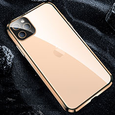 Handyhülle Hülle Luxus Aluminium Metall Rahmen Spiegel 360 Grad Tasche T12 für Apple iPhone 11 Pro Gold