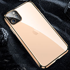Handyhülle Hülle Luxus Aluminium Metall Rahmen Spiegel 360 Grad Tasche T12 für Apple iPhone 11 Pro Max Gold