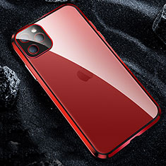 Handyhülle Hülle Luxus Aluminium Metall Rahmen Spiegel 360 Grad Tasche T12 für Apple iPhone 11 Pro Rot