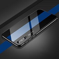 Handyhülle Hülle Luxus Aluminium Metall Rahmen Spiegel 360 Grad Tasche T14 für Huawei P30 Blau und Schwarz
