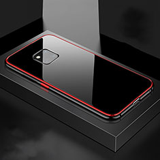 Handyhülle Hülle Luxus Aluminium Metall Rahmen Spiegel 360 Grad Tasche T15 für Huawei Mate 20 Pro Rot und Schwarz