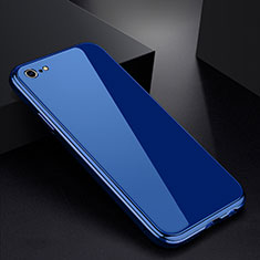 Handyhülle Hülle Luxus Aluminium Metall Rahmen Spiegel Tasche für Apple iPhone 6 Blau