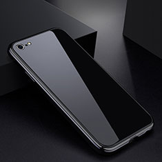 Handyhülle Hülle Luxus Aluminium Metall Rahmen Spiegel Tasche für Apple iPhone 6 Schwarz