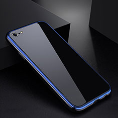 Handyhülle Hülle Luxus Aluminium Metall Rahmen Spiegel Tasche für Apple iPhone 6S Plus Blau und Schwarz