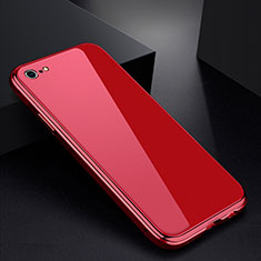 Handyhülle Hülle Luxus Aluminium Metall Rahmen Spiegel Tasche für Apple iPhone 6S Plus Rot