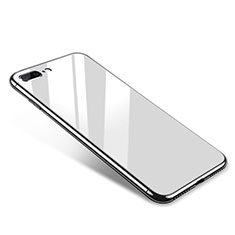 Handyhülle Hülle Luxus Aluminium Metall Rahmen Spiegel Tasche für Apple iPhone 8 Plus Weiß