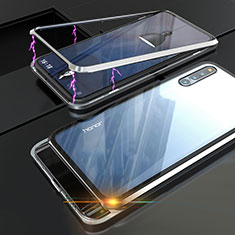 Handyhülle Hülle Luxus Aluminium Metall Rahmen Spiegel Tasche für Huawei Honor Magic 2 Silber