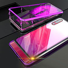 Handyhülle Hülle Luxus Aluminium Metall Rahmen Spiegel Tasche für Huawei Honor Magic 2 Violett